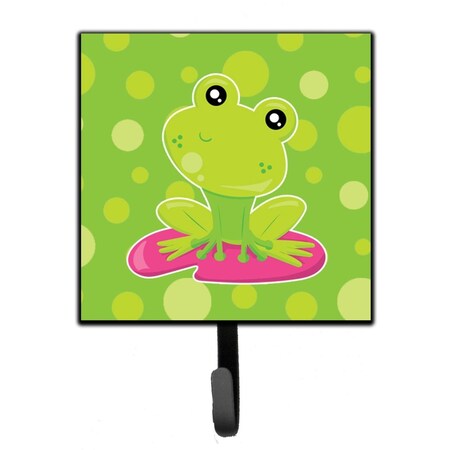 Jensendistributionservices Frog on Lily Pad Green Polkadots Leash or Key Holder MI1721200